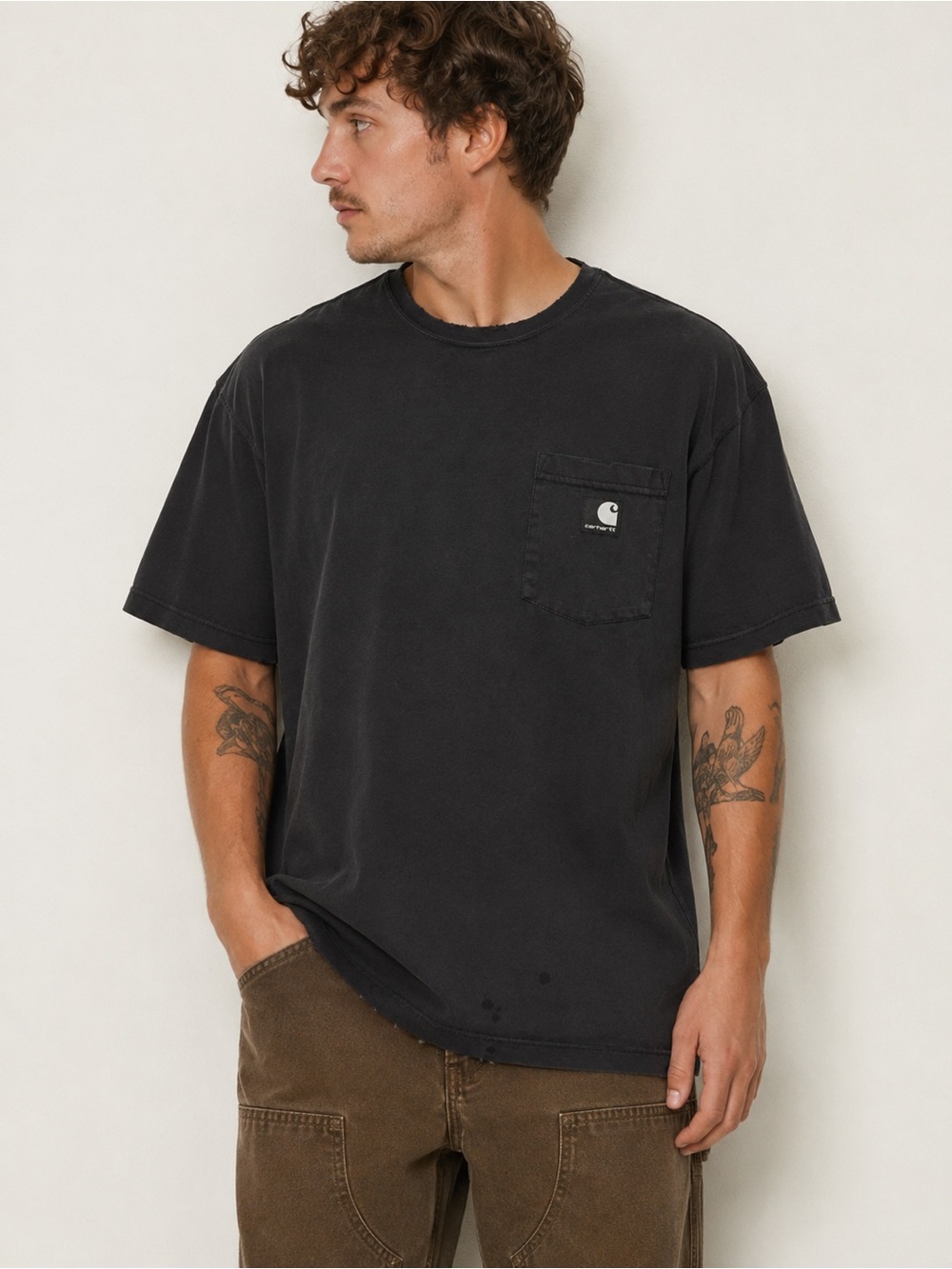 Carhartt Black Pocket T-Shirt Men’s XL Approx Relaxed Fit Workwear Tee